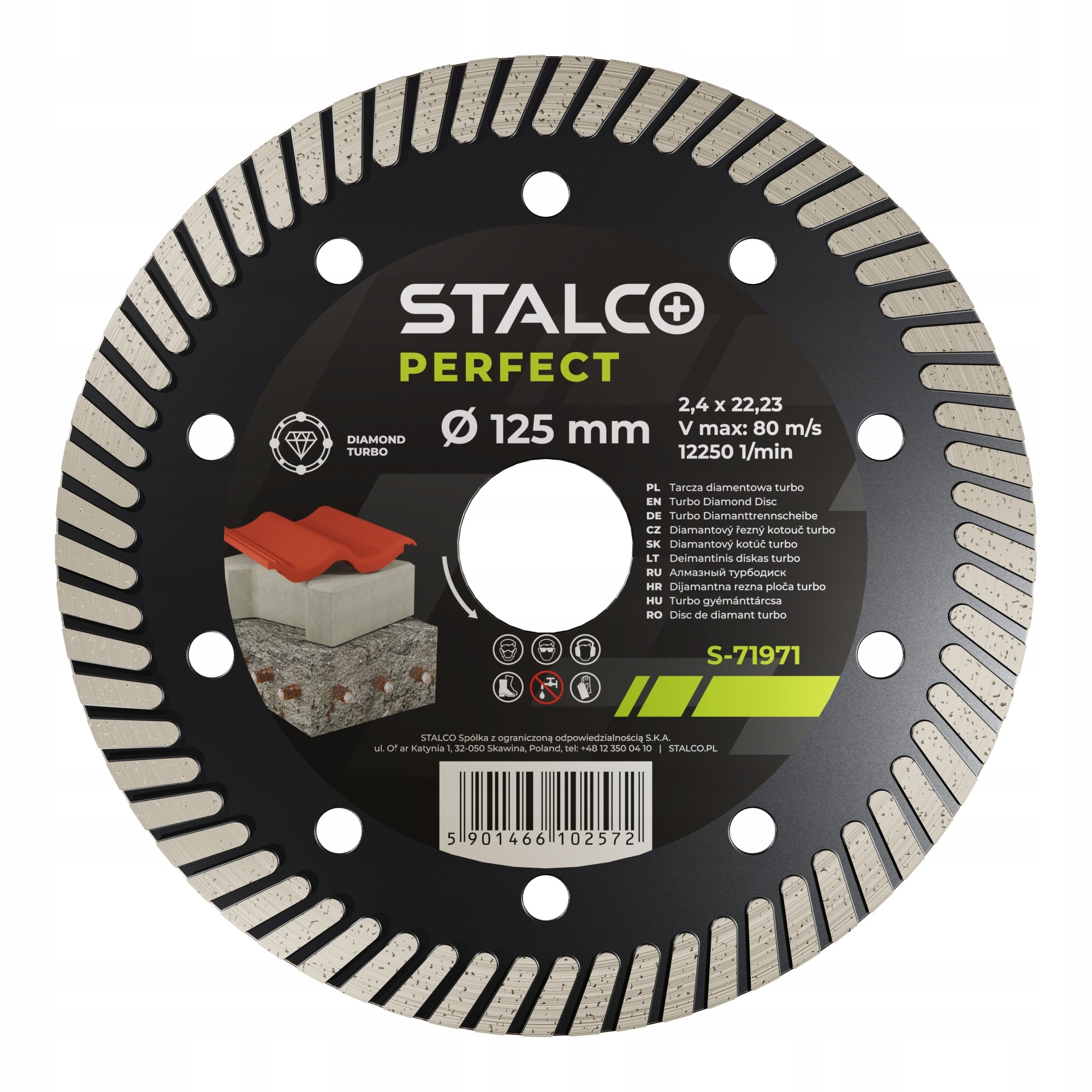 Diamantový Kotouč Turbo Pro Betonu Vyztužený Stalco Perfect 230MMx2,8MM