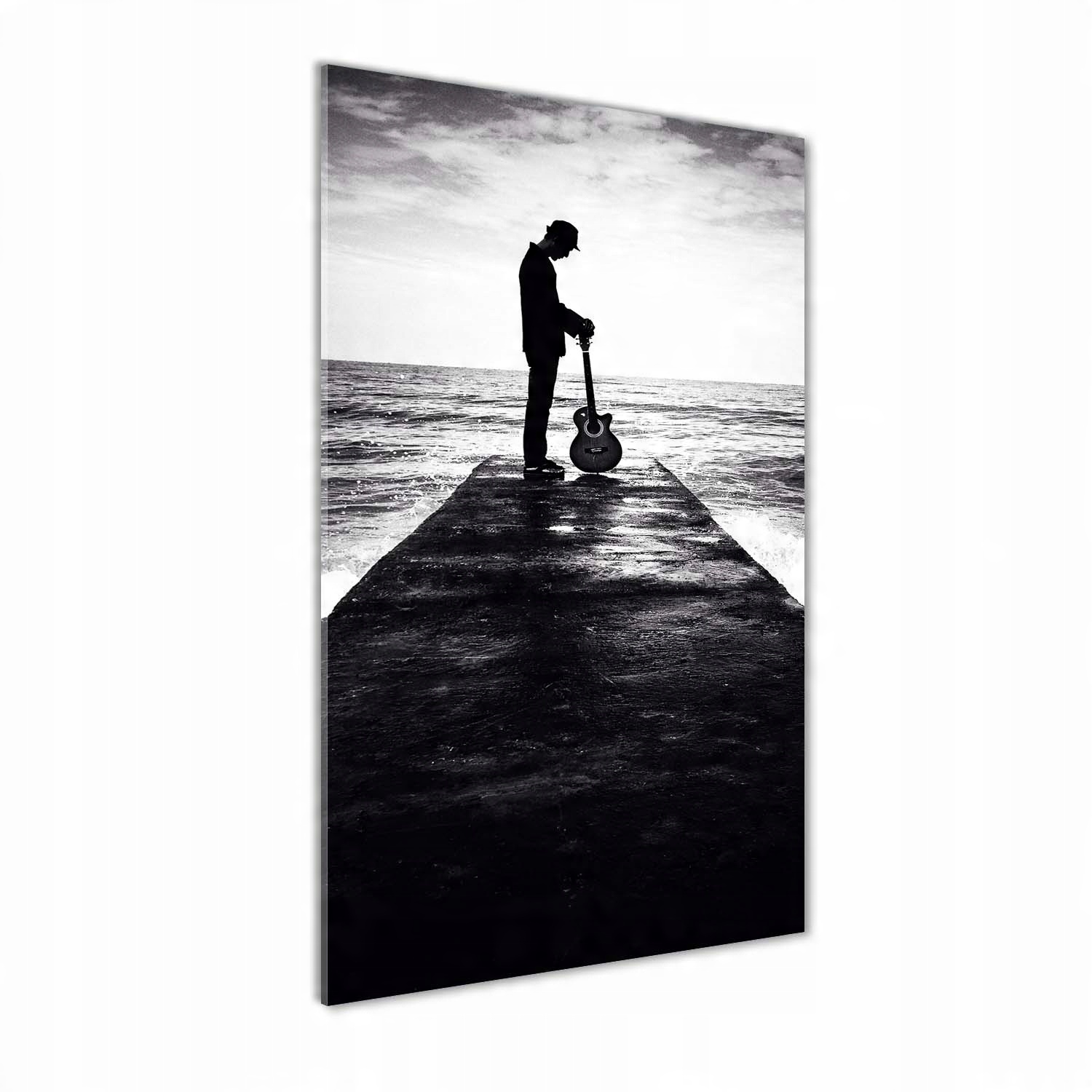 

Foto obraz akrylowy Gitarzysta na molo 70x140 cm