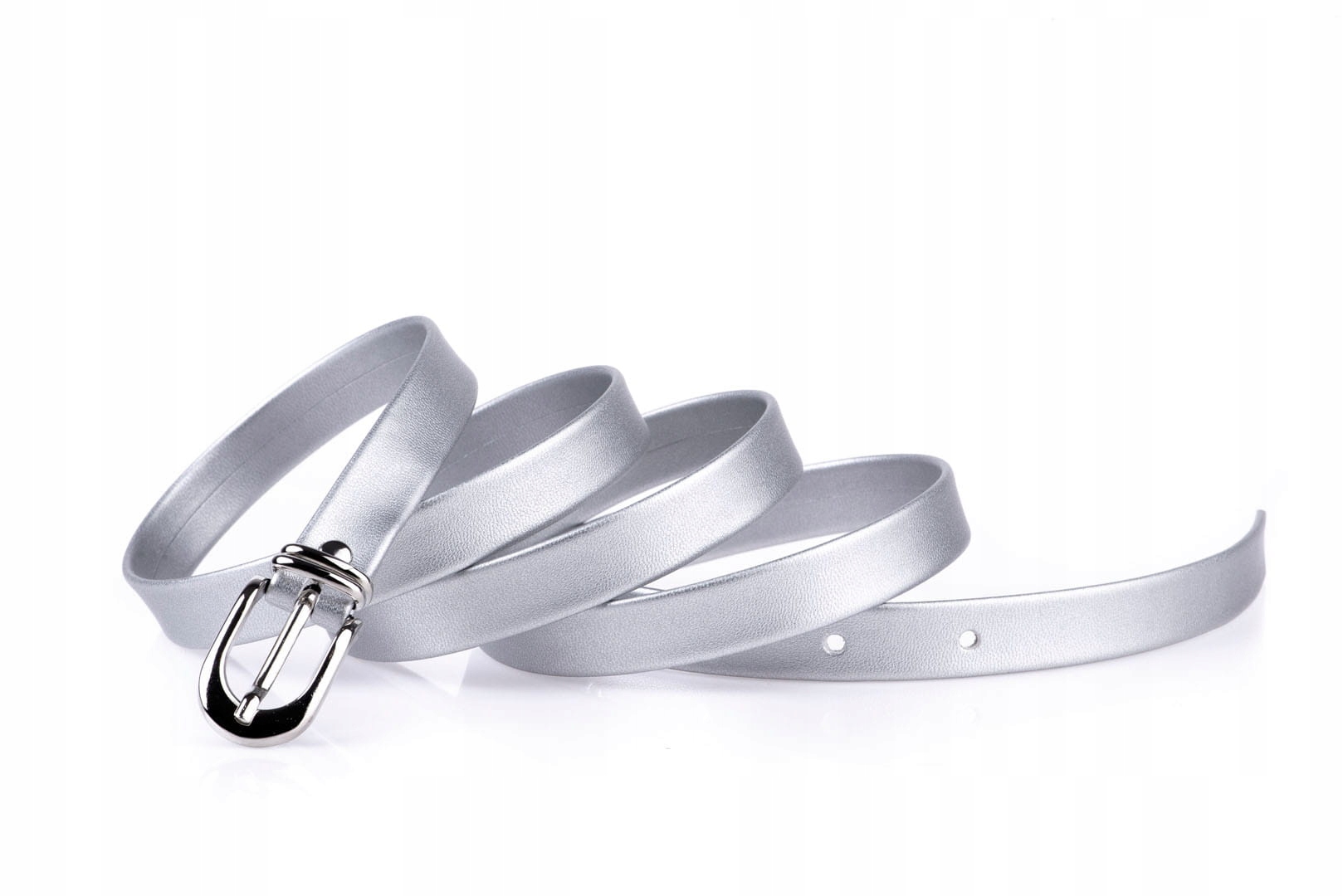 

Pasek damski klasyczny srebrny mat 1,5 cm