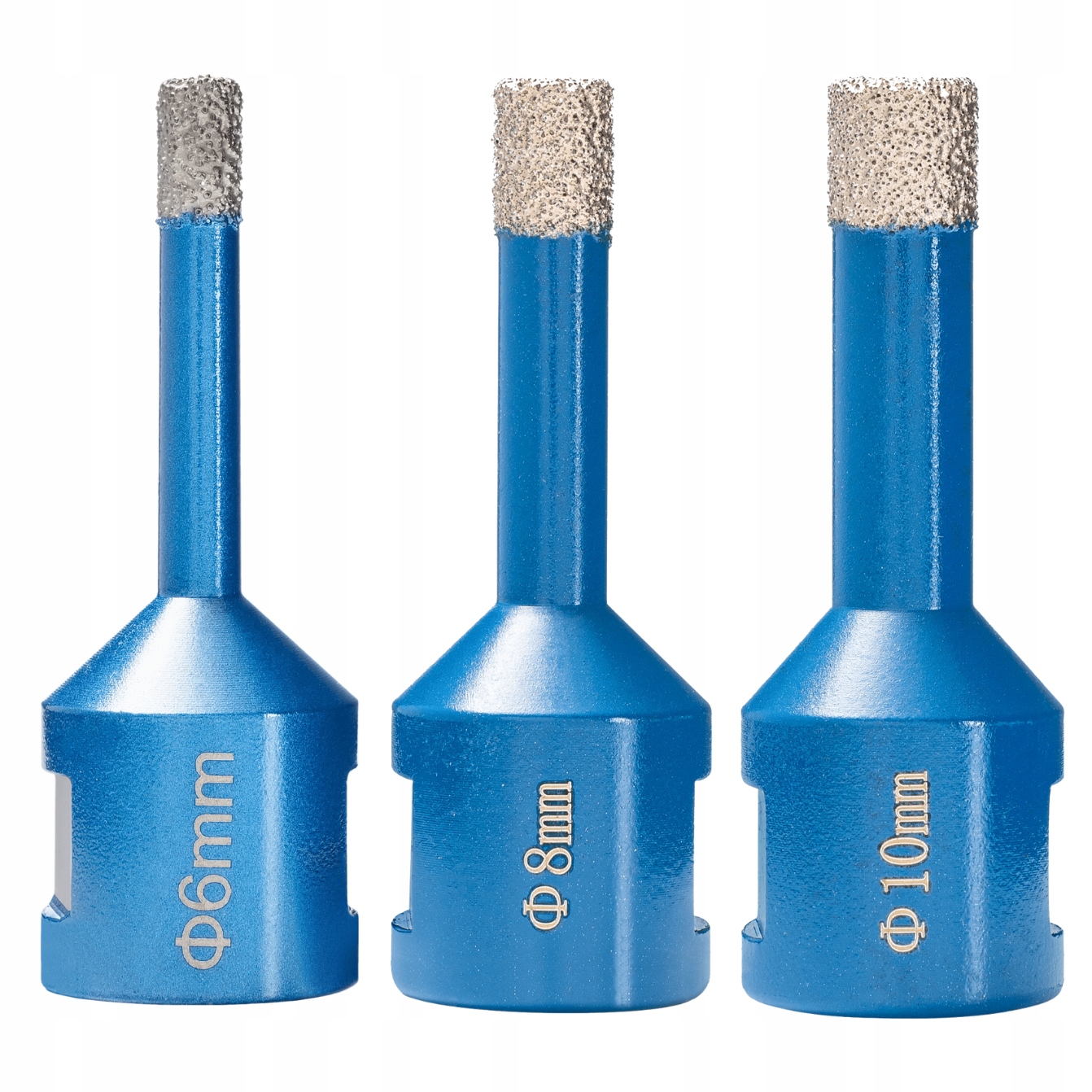 ZESTAW WIERTEŁ DIAMENTOWYCH KORONKI OTWORNICE DO GRESU 3SZT M14 6, 8, 10mm