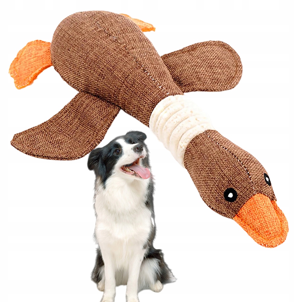 Levně Hračka Pro Středního Psa Plyšová, Měkká, Odolná 32 CM, Husa Hnědá