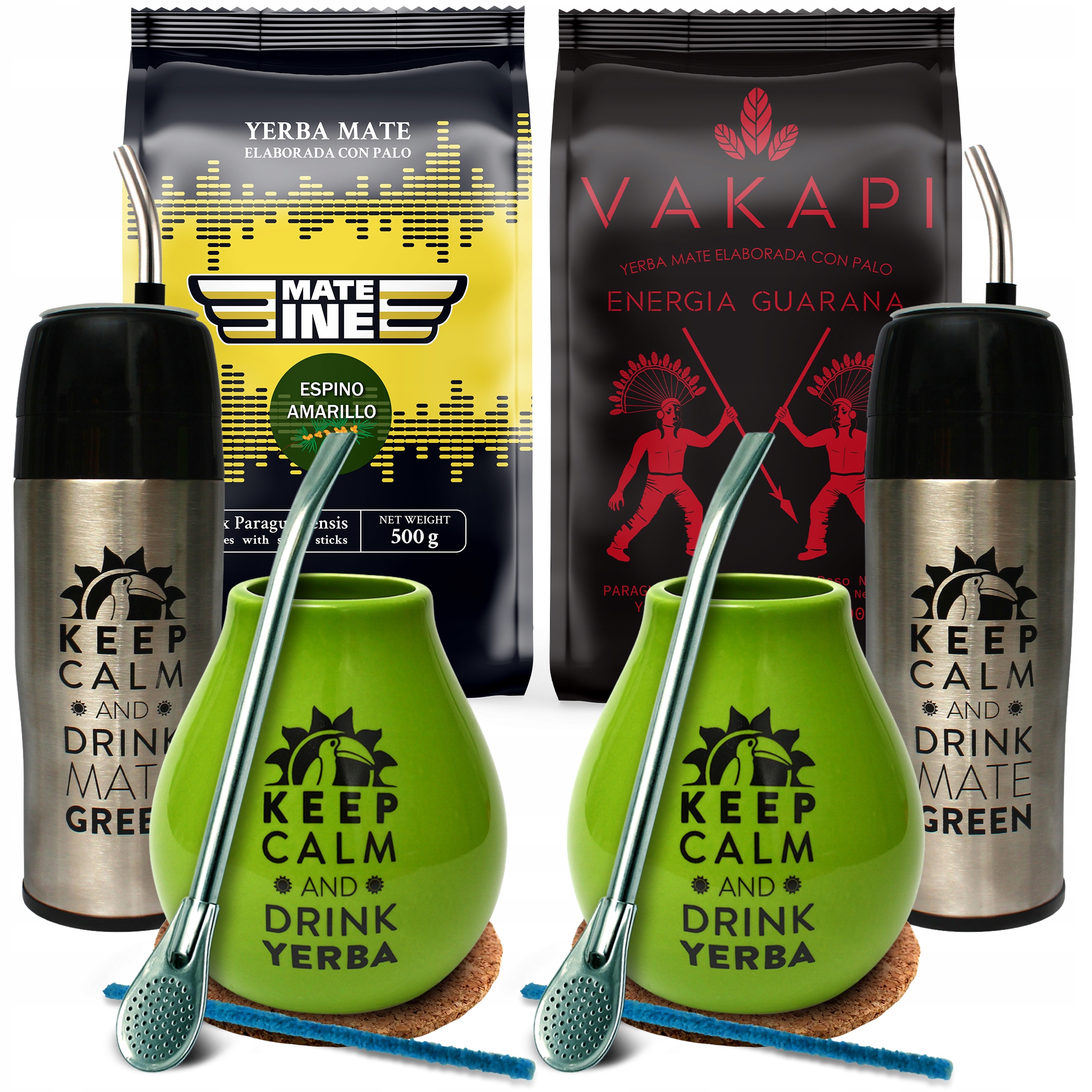 Zestaw Yerba Mate Vakapi Guarana Mateine 2x Yerbomos Bombilla