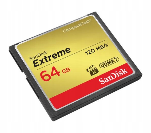 Karta pamięci SanDisk Extreme Compact Flash 64GB UDMA 7 120 / 85 MB/s Stan opakowania oryginalne