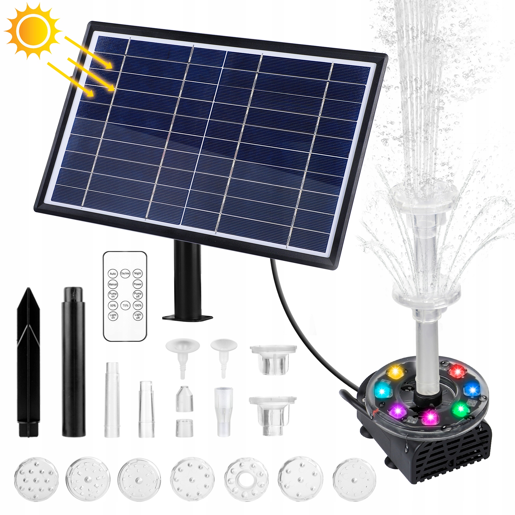 

Solarna Fontanna Pompa Ogrodu Led 10w Z pilotem