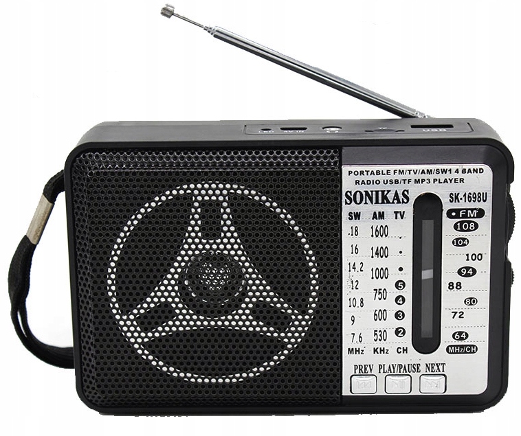 RADIO PRZENOŚNE FM AKUMULATOR USB SD TF R20 MOCNE BUDOWLANE CZYTNIK KART Marka Unitec