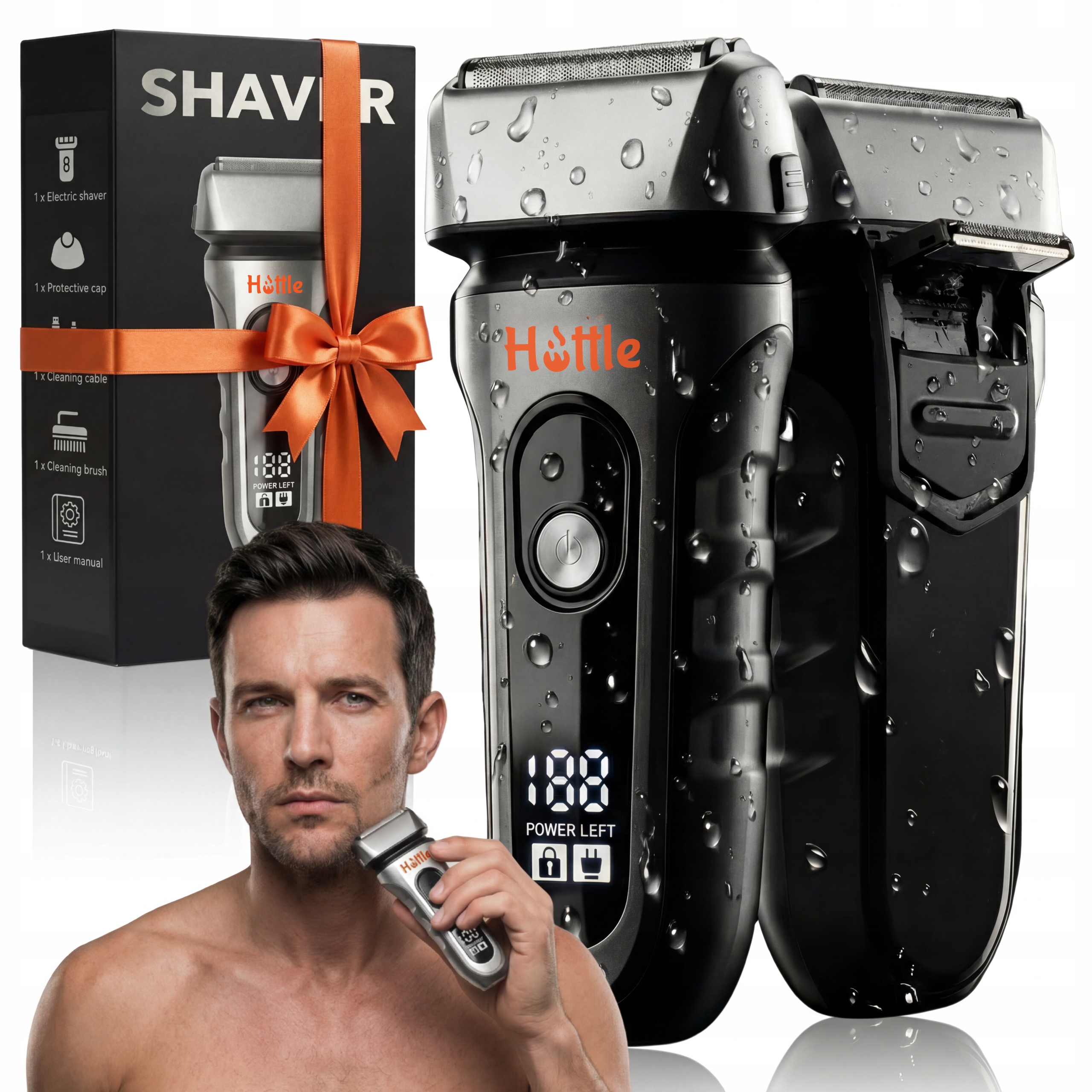 Hottle Golarka V1 – golarka elektryczna męska, trymer do golenia brody IPX7