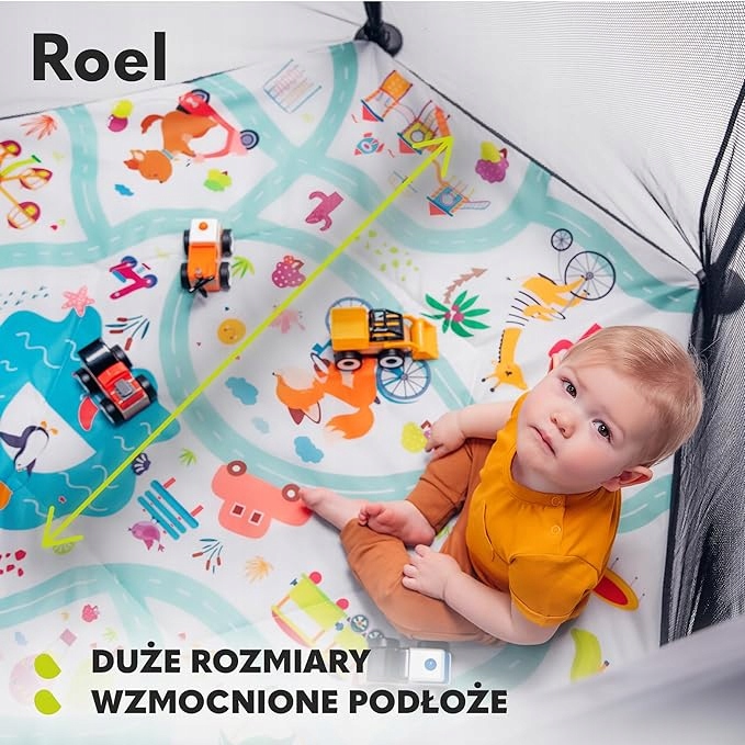 LIONELO Roel kojec dla dzieci do 15 kg, duży format 136 x 86 cm, Długość 135 cm