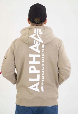 Mikina Alpha Industries Zip S Kapucí Back Print 128342 béžová