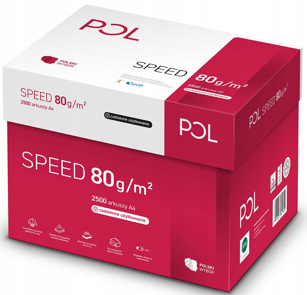 

Papier do Drukarki ksero POLspeed A4 80g 2500ark.