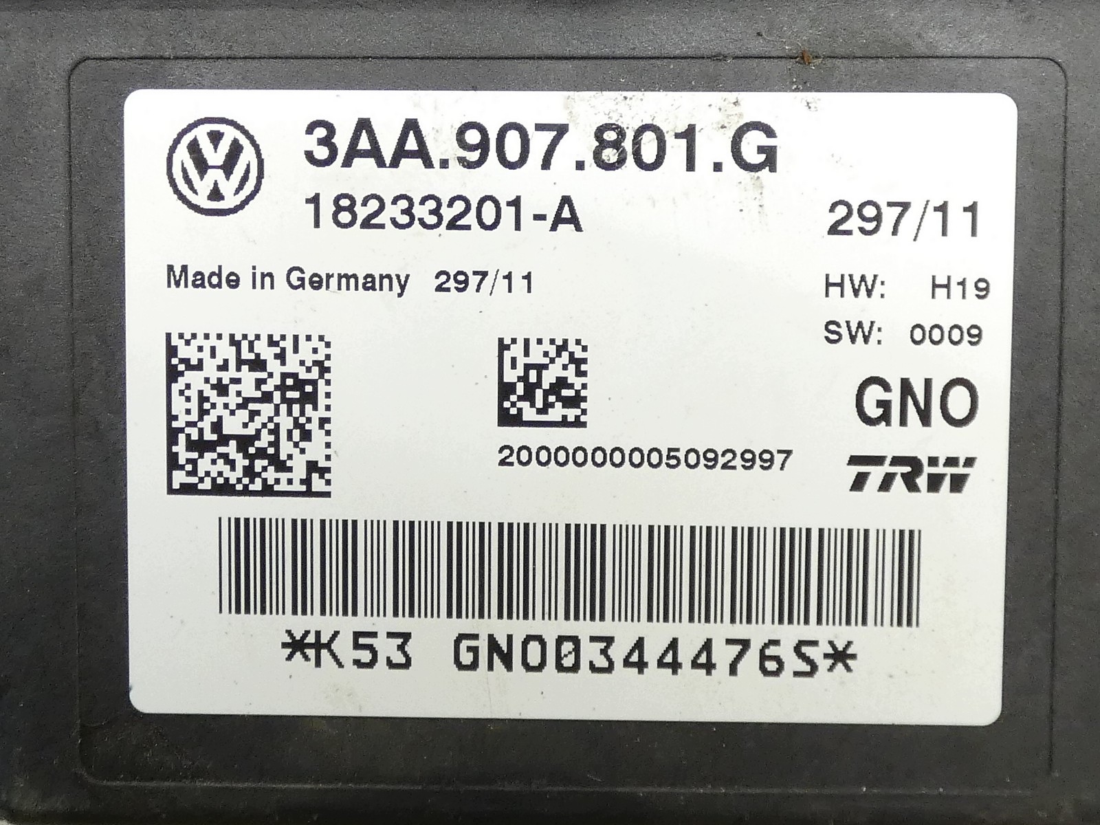 module control unit electric brake VW SHARAN 7N PASSAT B7 CC 3AA907801G