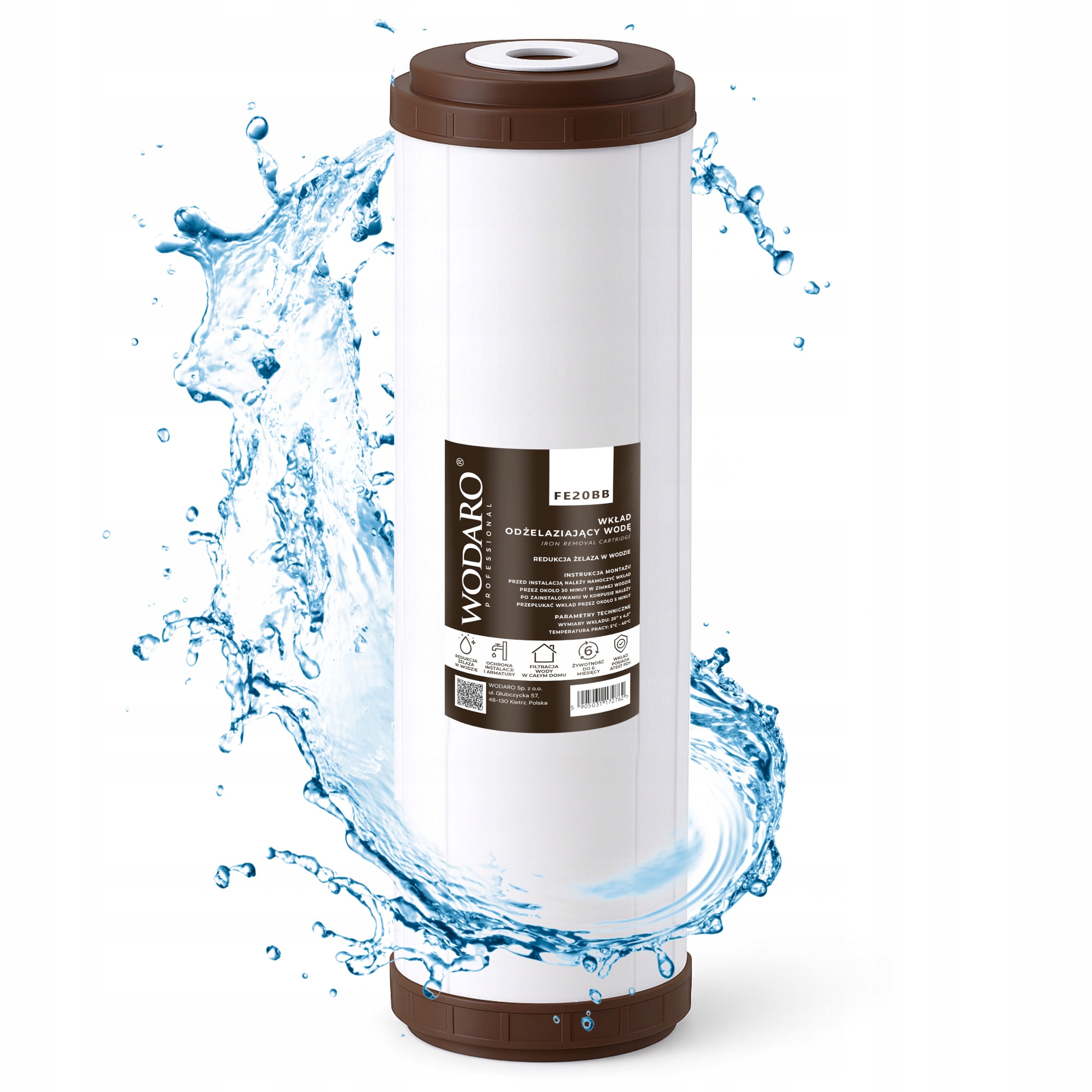 FE20BB Wkład Filtr Wody Odżelaziający Odżelaziacz Big Blue 20" WodaRO