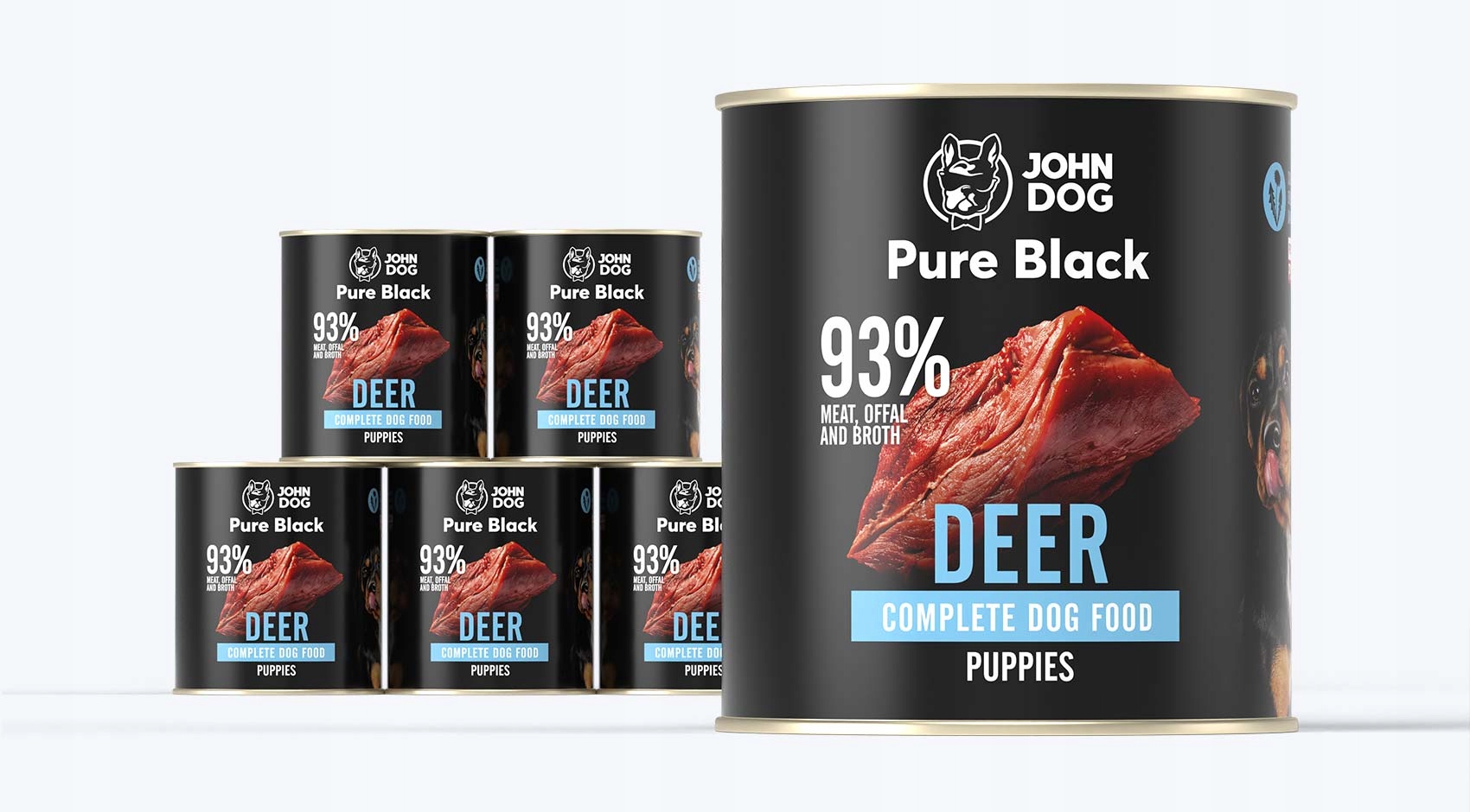 Levně John Dog Pure Black Junior krmivo Jelen 6x800