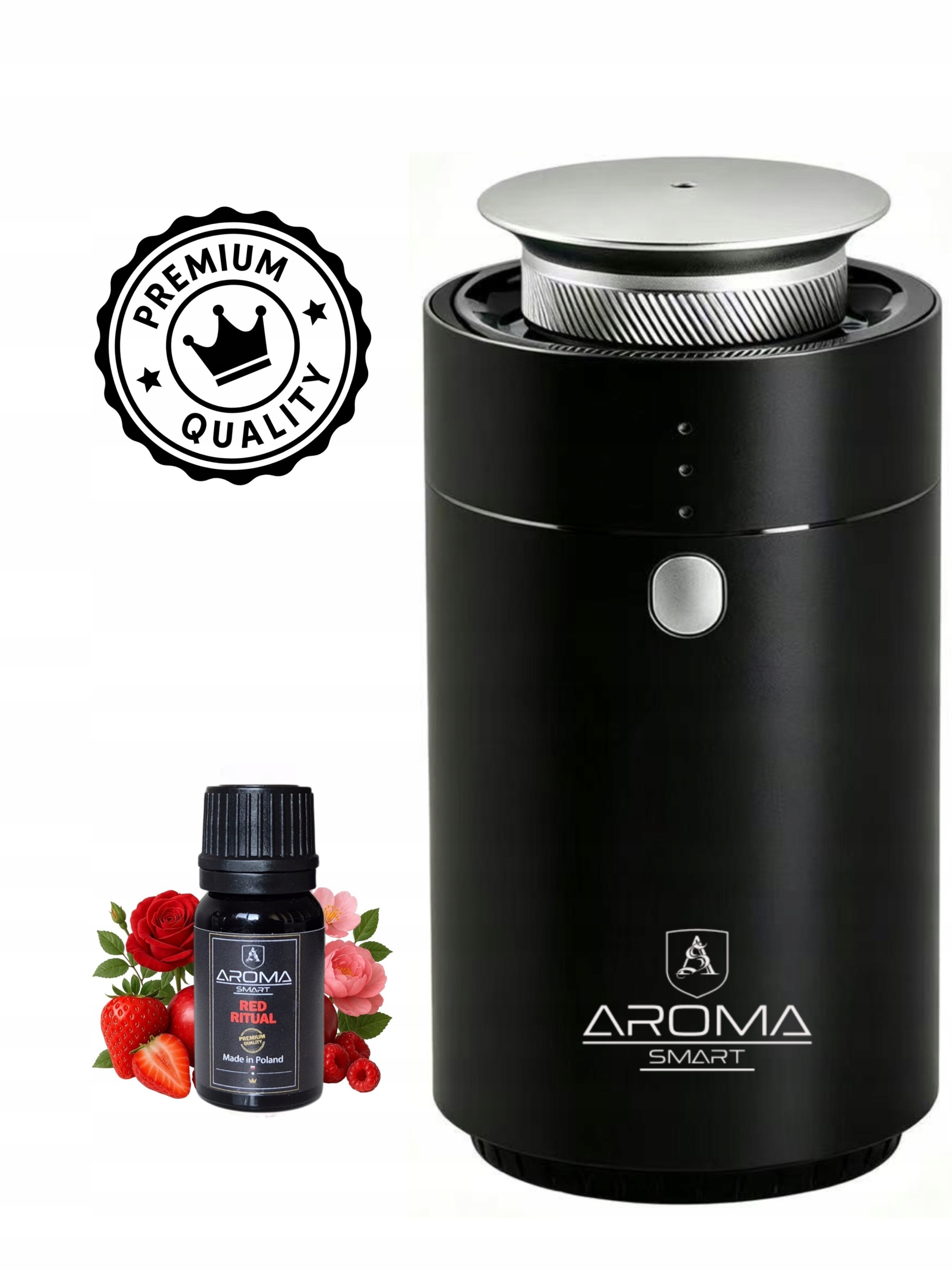 Aromatický difuzér do auta Aroma Smart Handy Black a olej Red Ritual