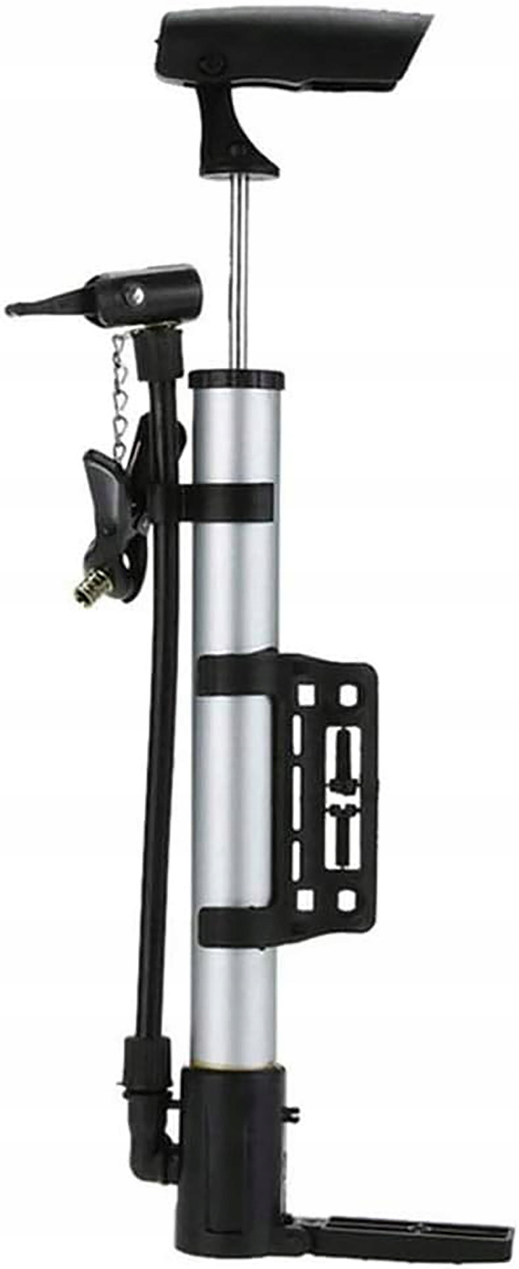 POMPKA Z WĘŻYKIEM do ROWERU PIŁKI MATERACA Kolor dominujący srebrny