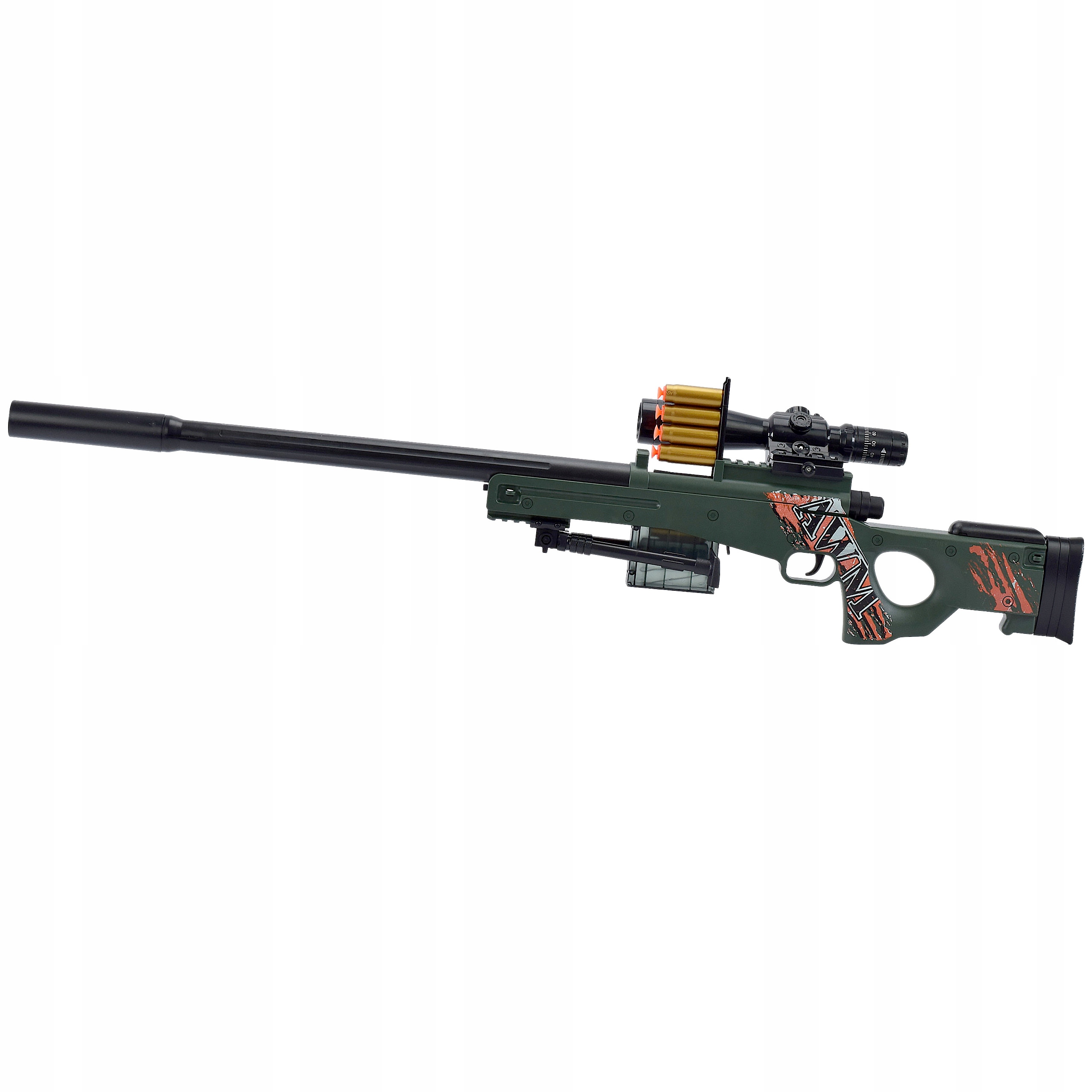 KARABIN PISTOLET SNAJPERKA SNAJPER STRZAŁKI ŁUSKI Materiał plastik inny