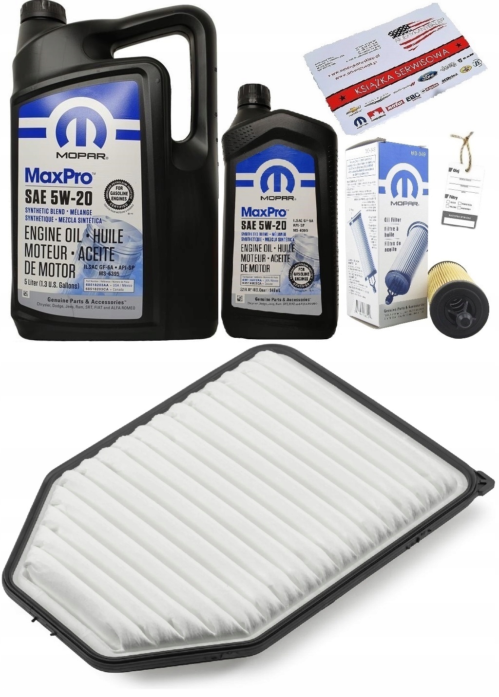 MOPAR 5W20 + FILTRY JEEP WRANGLER 3,6 14-17