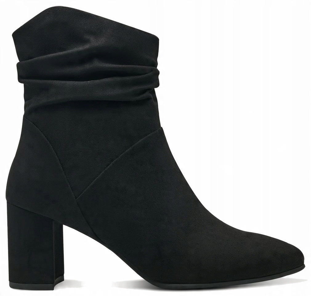 Marco Tozzi Černé Dámské Kotníkové Boty Na Podpatku 40