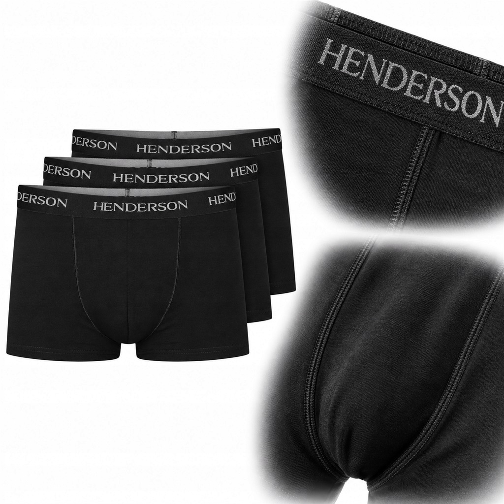 Pánské boxerky s plochými švy 3-balení Henderson Effort 39434 černé L Anrr