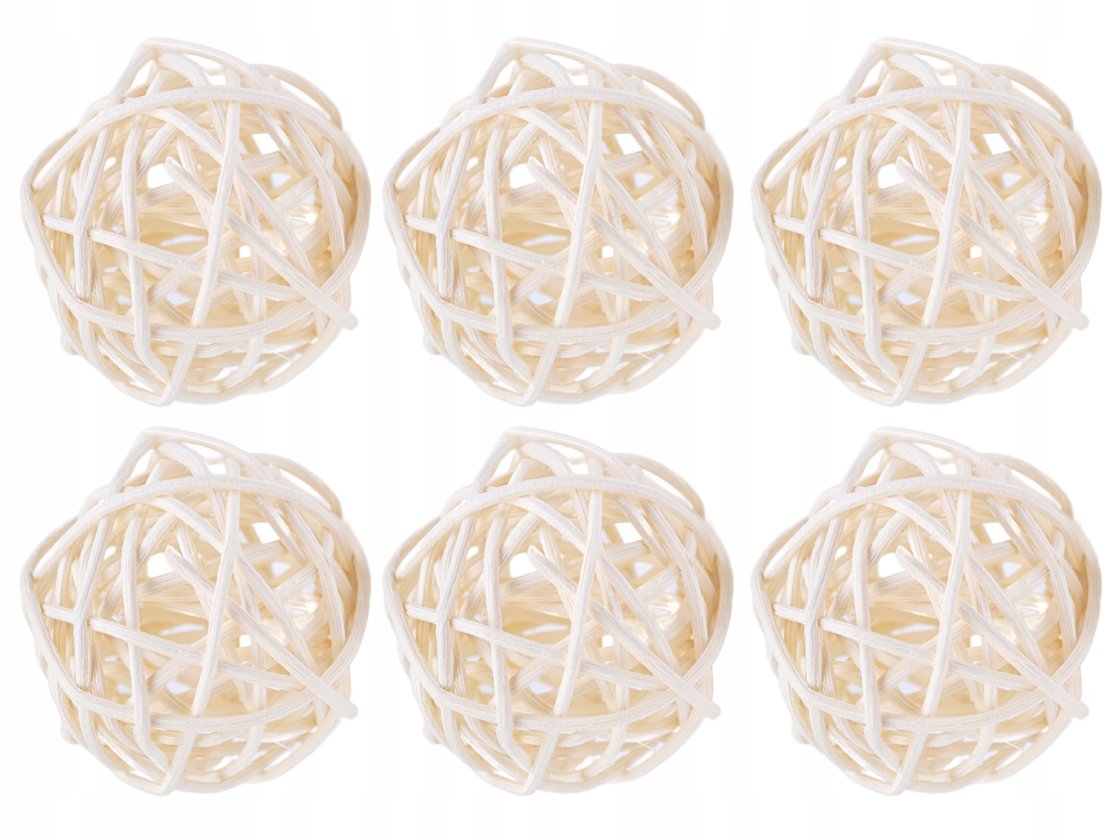 6x KULE RATANOWE 5 CM DO STROIKÓW RATTANOWE NATURALNE KULE DEKORACYJNE Stan opakowania oryginalne