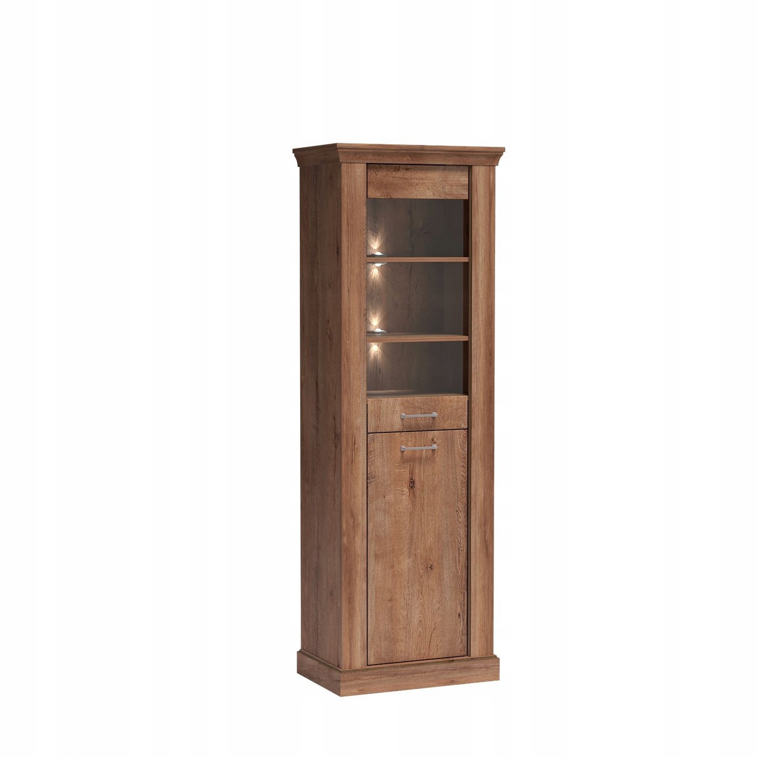 Vitrína Desio 198 x 67 cm Stojící do obývacího pokoje, hnědá
