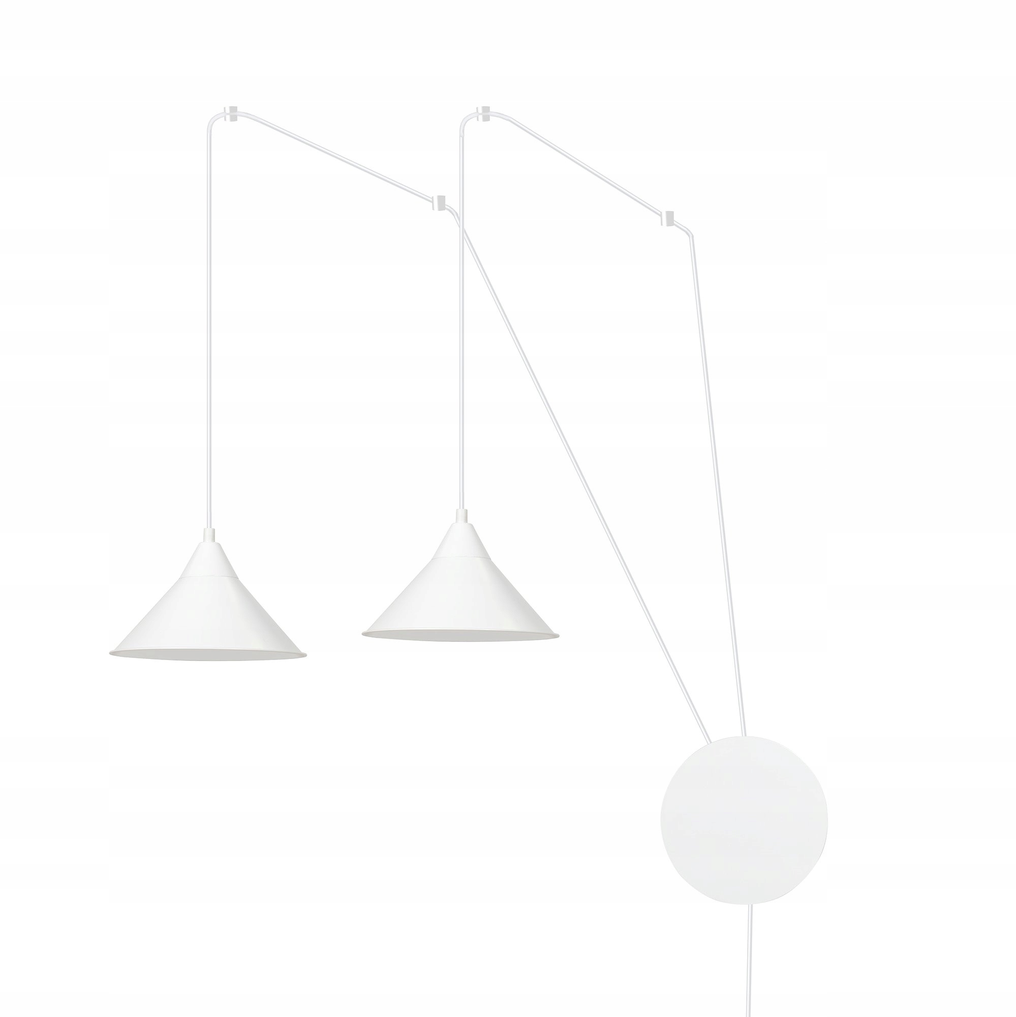 Stropní nástěnná lampa Abramo 2 bílá s výložníkem pro šňůru, univerzální