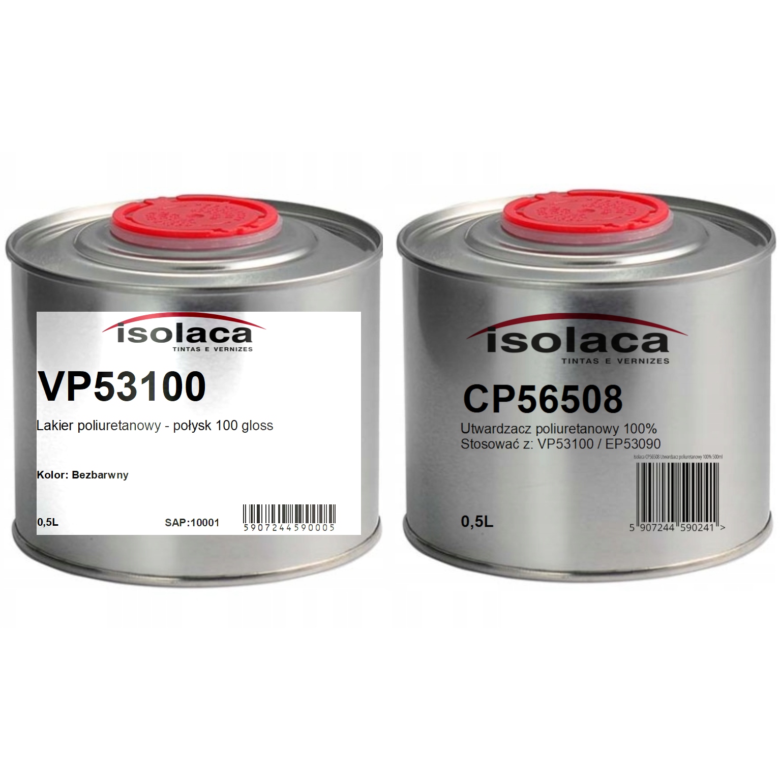 Isolaca| VP53100 Lakier poliuretanowy 1L [100 gloss][RAL/NCS][MDF/Drewno]