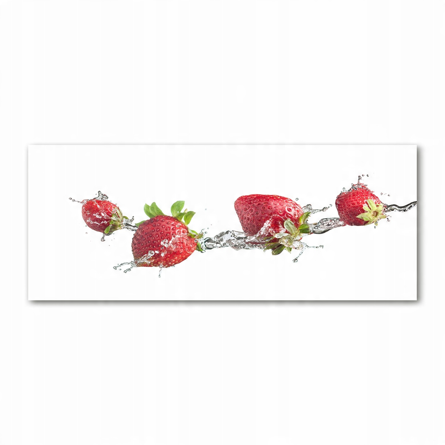 

Foto obraz szkło akryl Truskawki i woda 125x50 cm
