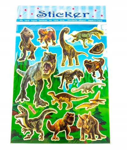 Naklejki dinozaury v1, format 20x25cm, nalepki. Marka Midex