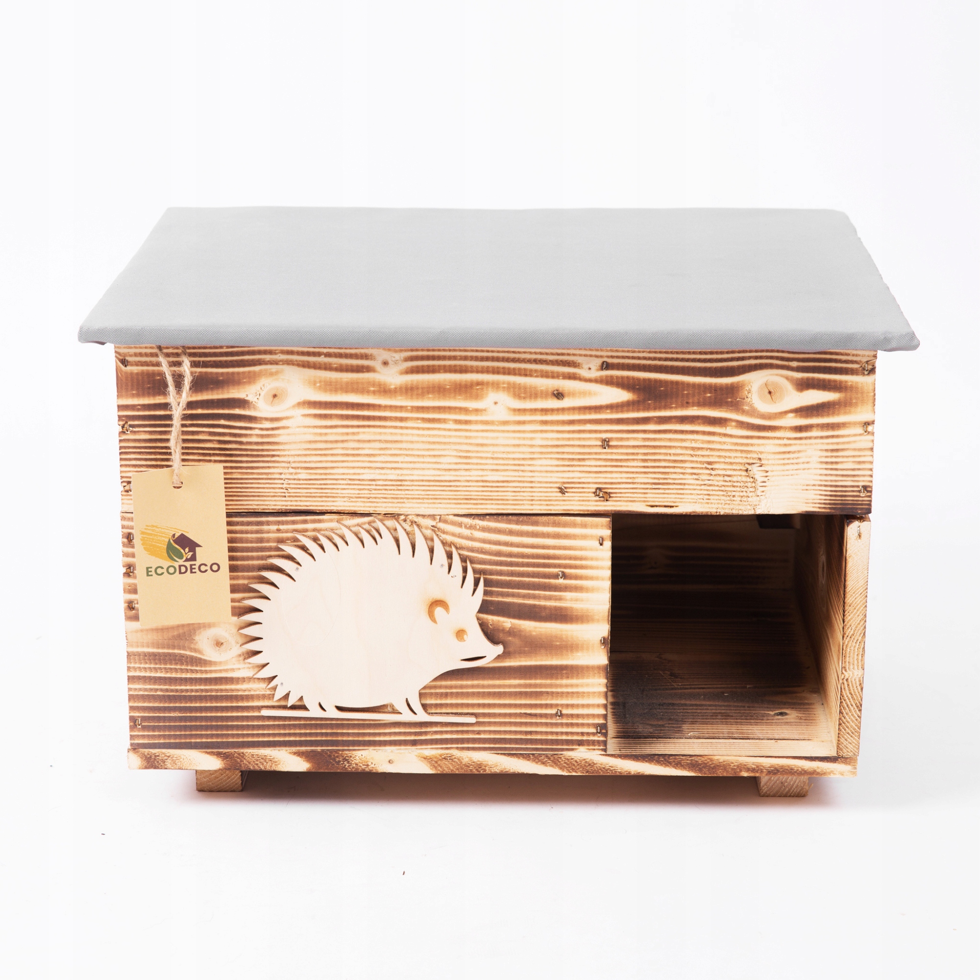 Domček pre Ježka Drevený Hniezdny ježko búdka pelech prístrešok xxl EcoDeco
