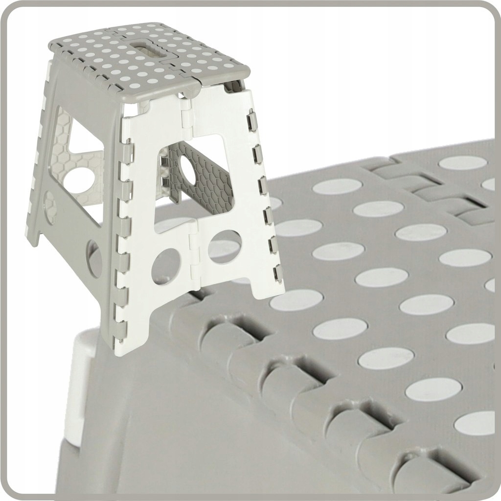 Stołek taboret składany antypoślizgowy wysoki 39cm jasny szary Kod producenta KX4404