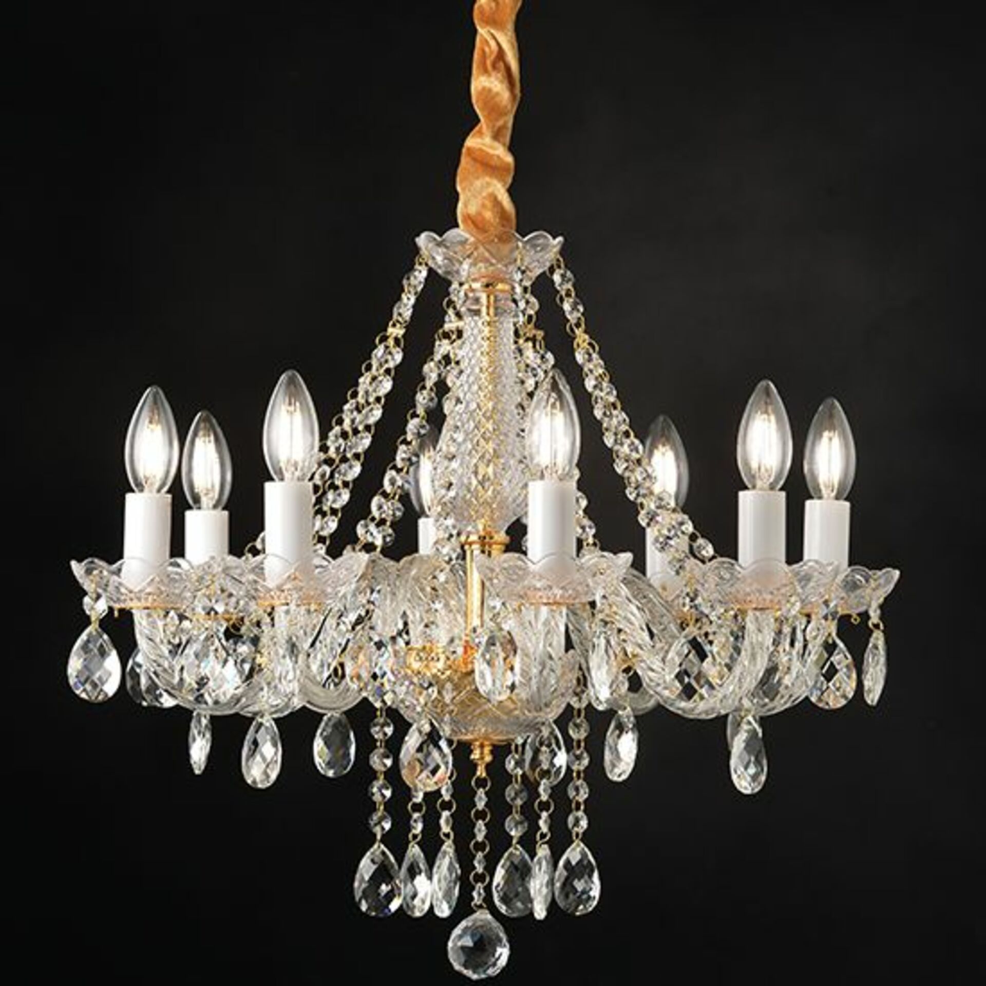 Aca Lighting Crystal závesné svietidlo BLK80418PCG