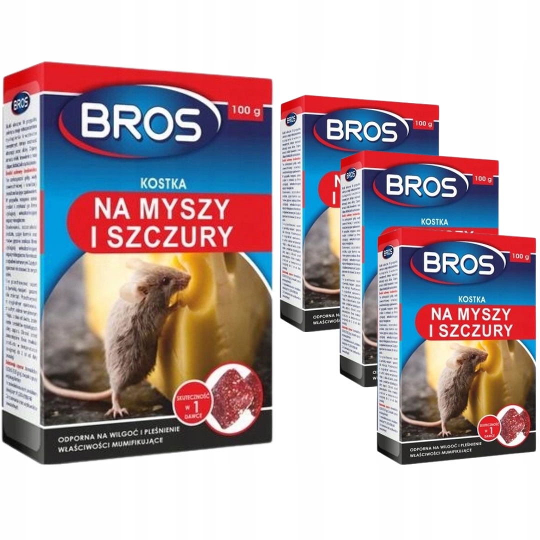 Trucizna Trutka Na Myszy Szczury Kostka Bros x 4 sztuki