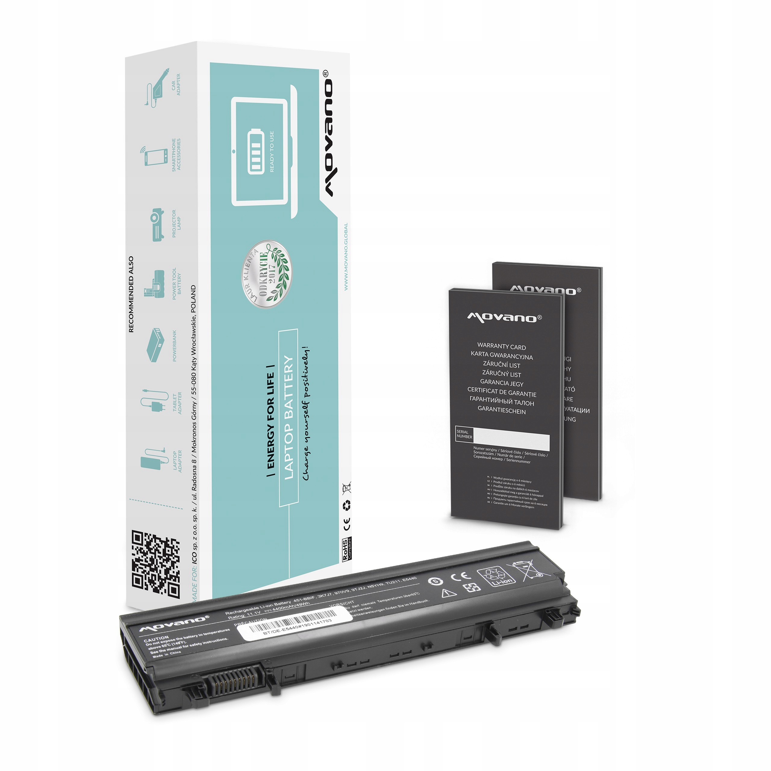 Baterie Movano pro Dell Latitude E5440, E5540 (4400mAh)