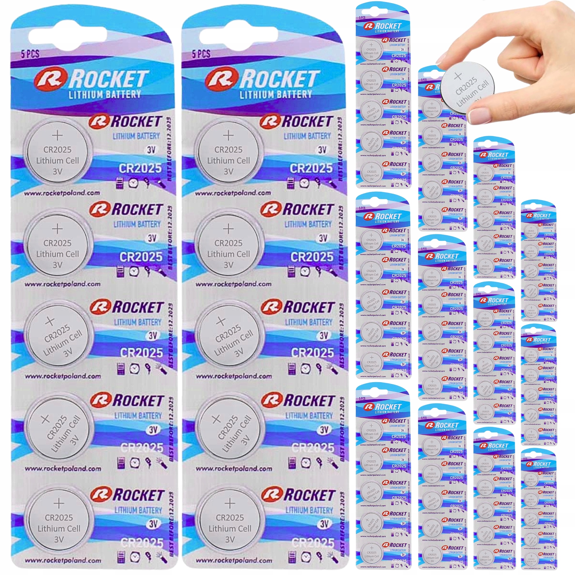 70x Lithiová Baterie CR2025 3V 5 Kusů Knoflíková Sada Ploché Silné