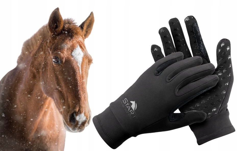 Zimowe rękawiczki jeździeckie Start Breton Winter ciepłe elastyczne S