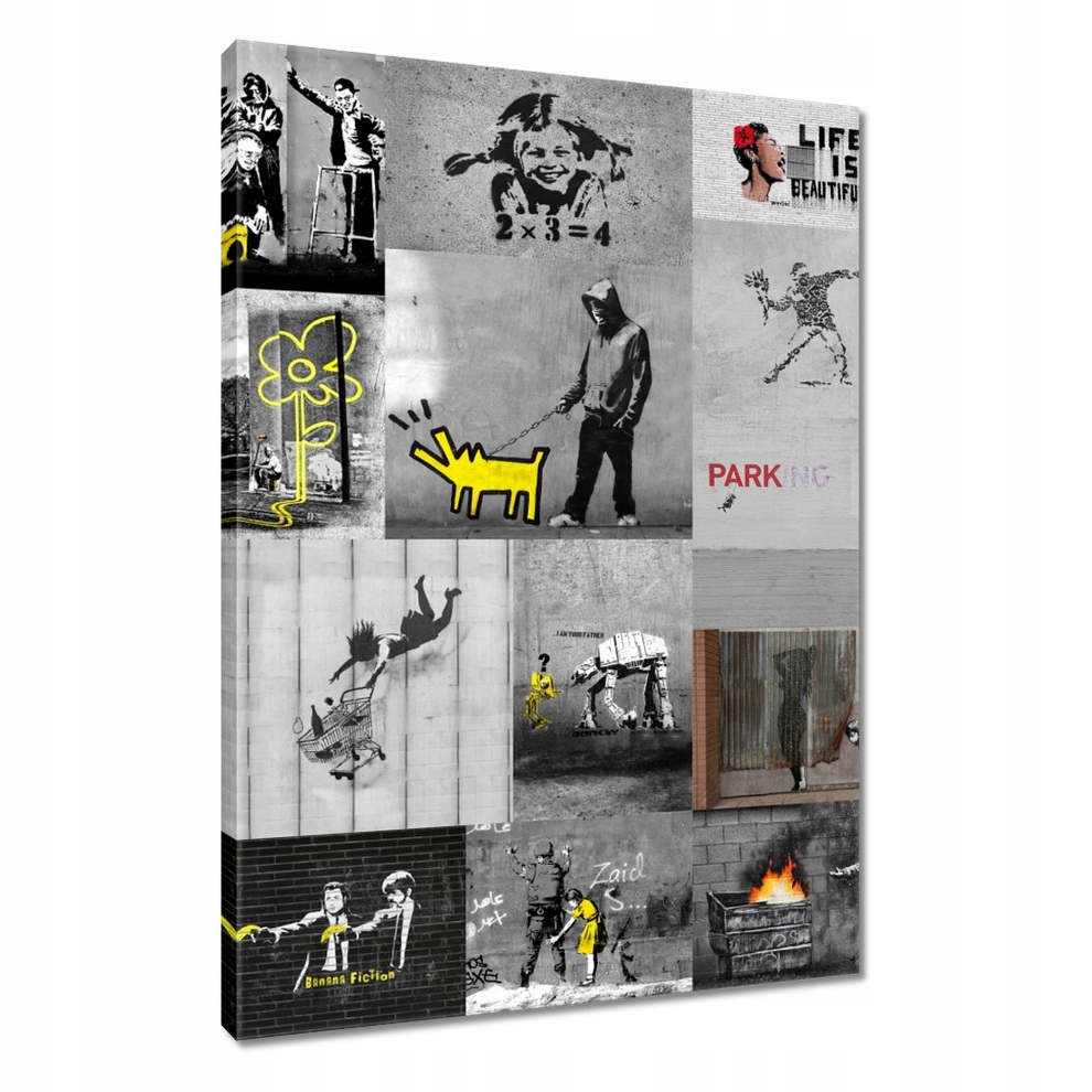 

Obraz 80x120 Mix Kolaż Collage Banksy