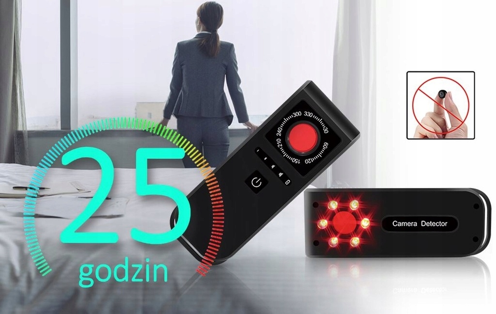 WYKRYWACZ LASEROWY MINI ROZMIAR DO UKRYTYCH KAMER OBIEKTYWÓW MOCNE IR LED Stan opakowania oryginalne