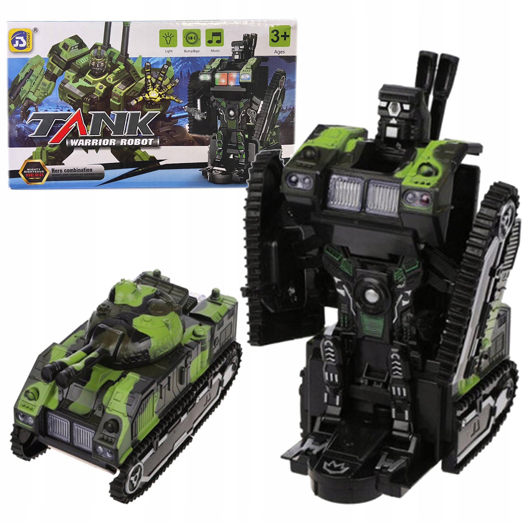

Transformujący Czołg 2w1 Czołg Robot Świeci Dźwięk
