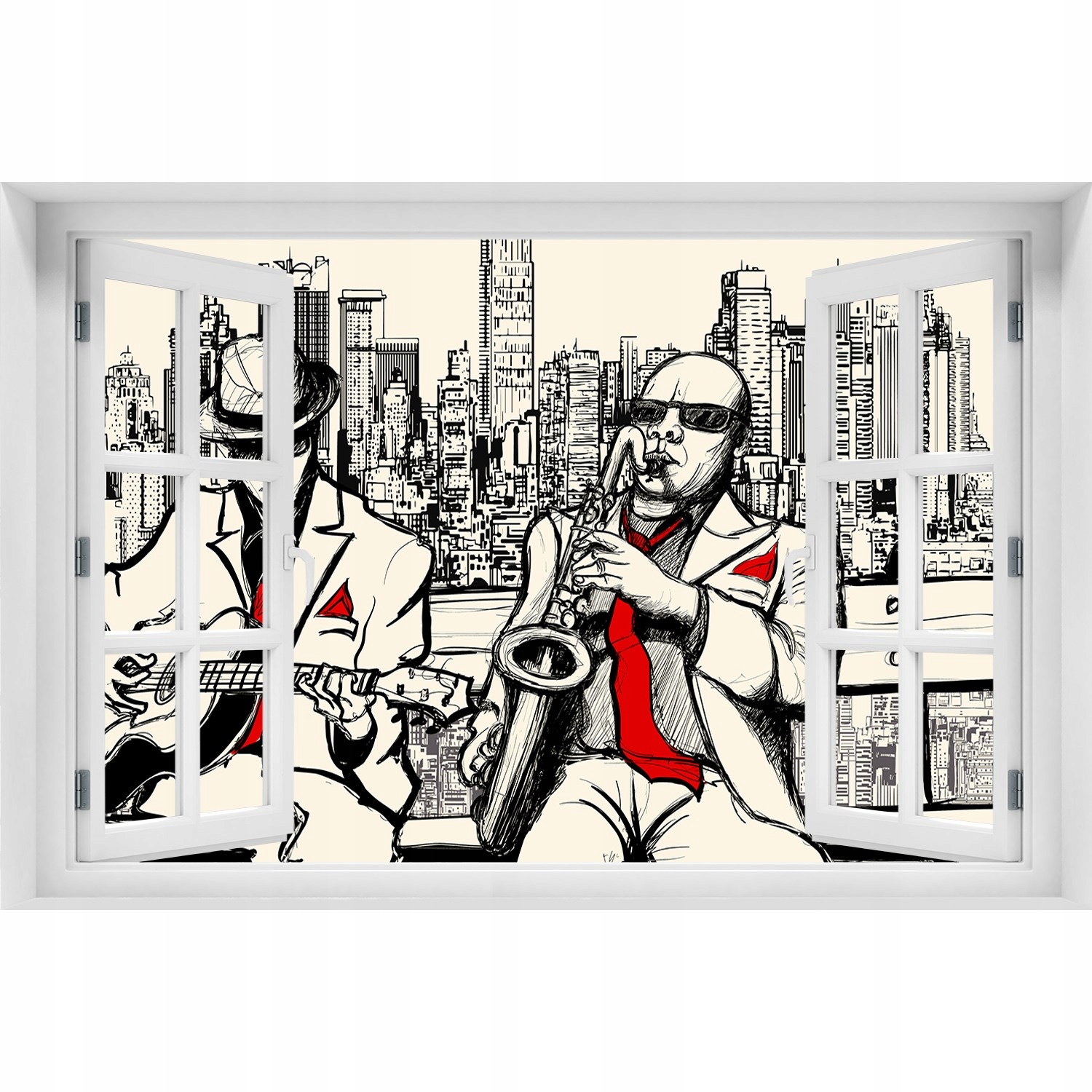 

Naklejka na ścianę 3D Okno Nowy Jork Jazz 120x80