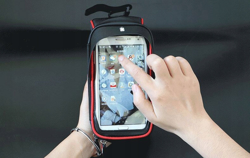 TORBA ROWEROWA NA RAMĘ SAKWA ROWEROWA TELEFON ETUI Wysokość 10 cm