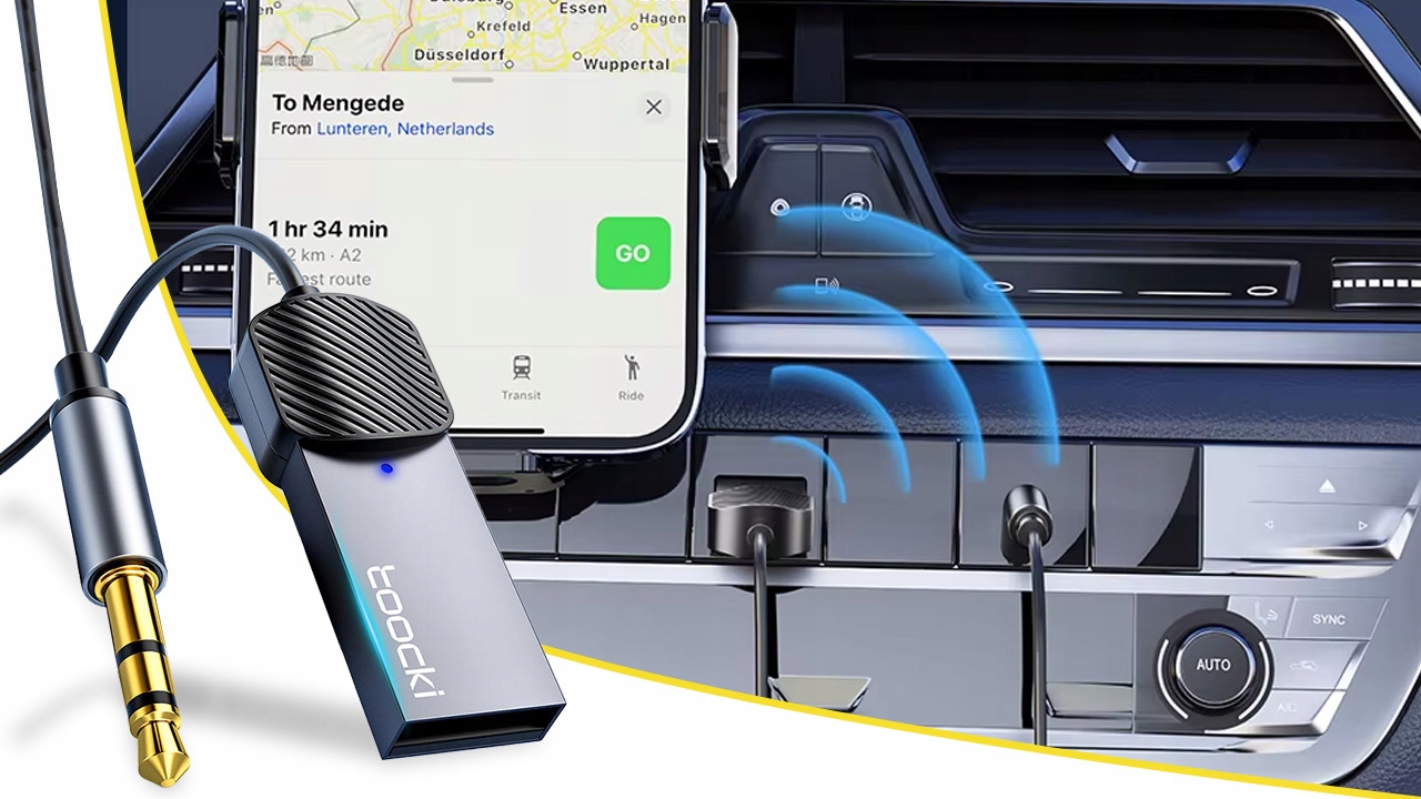 TRANSMITER BLUETOOTH FM SAMOCHODOWY ODBIORNIK AUDIO ADAPTER DO AUX USB 5.0 Model KL-YP04