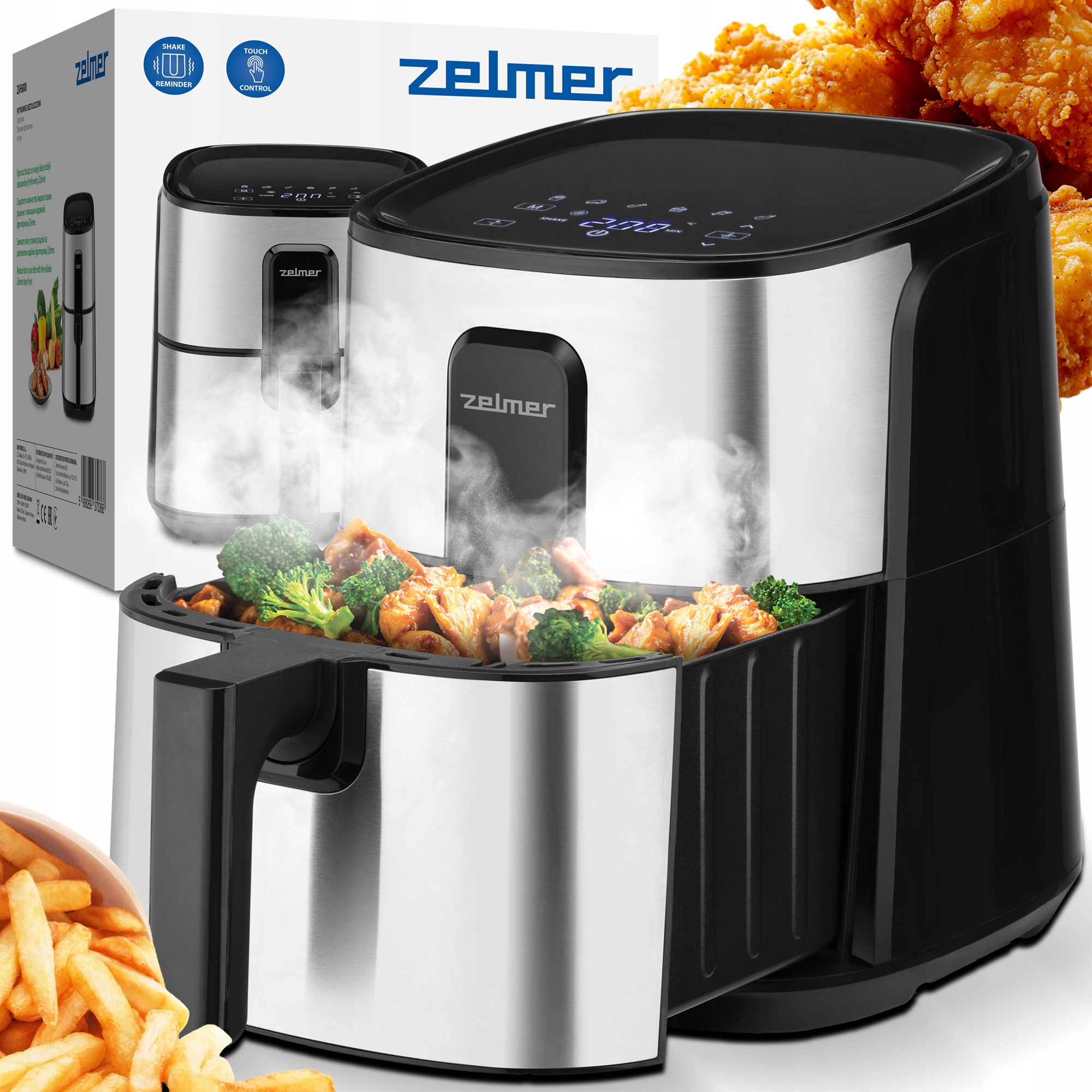 Frytkownica Frytownica Zelmer Beztłuszczowa Piekarnik Air Fryer 1500W 6L