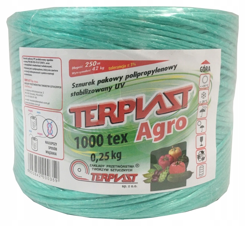 Tex 1000 длина строки 250 МБ - зеленый Terplast