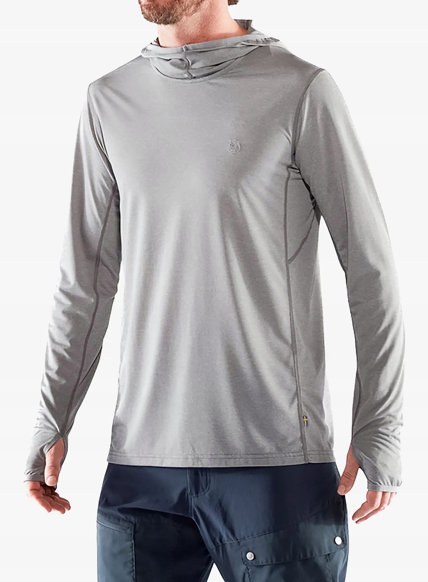 Bluza z kapturem Fjallraven Abisko Sun-hoodie shark grey S
