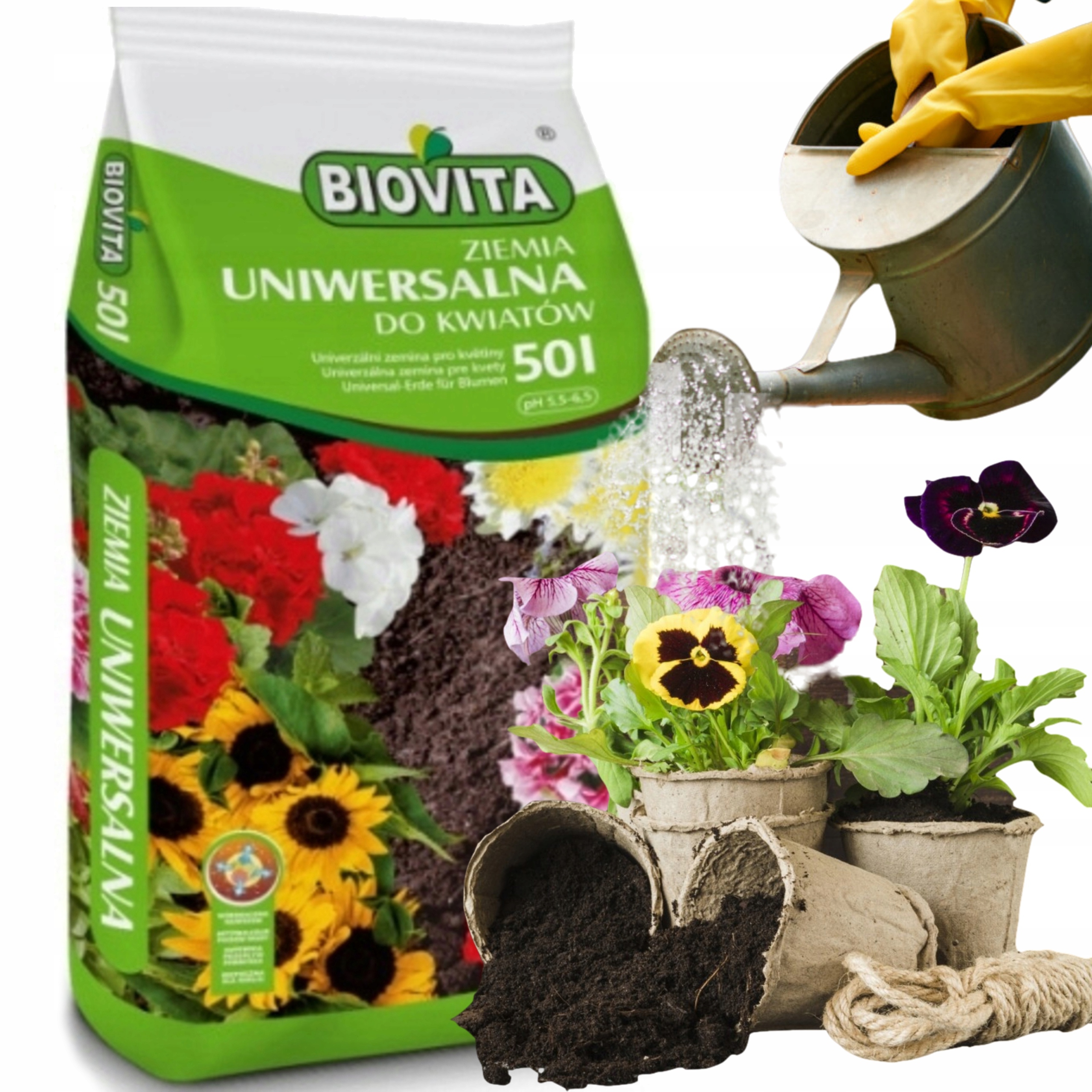 BIOVITA ZIEMIA UNIWERSALNA PODŁOŻE DO KWIATÓW Z NAWOZEM 50 L