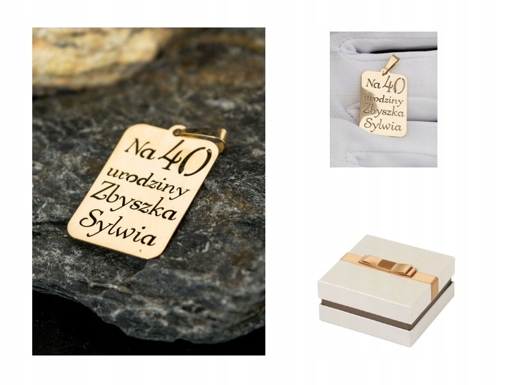 Zlato 585 Zlatý přívěsek Libovolný Gravírování Na Narozeniny 14 karátů ZZ30