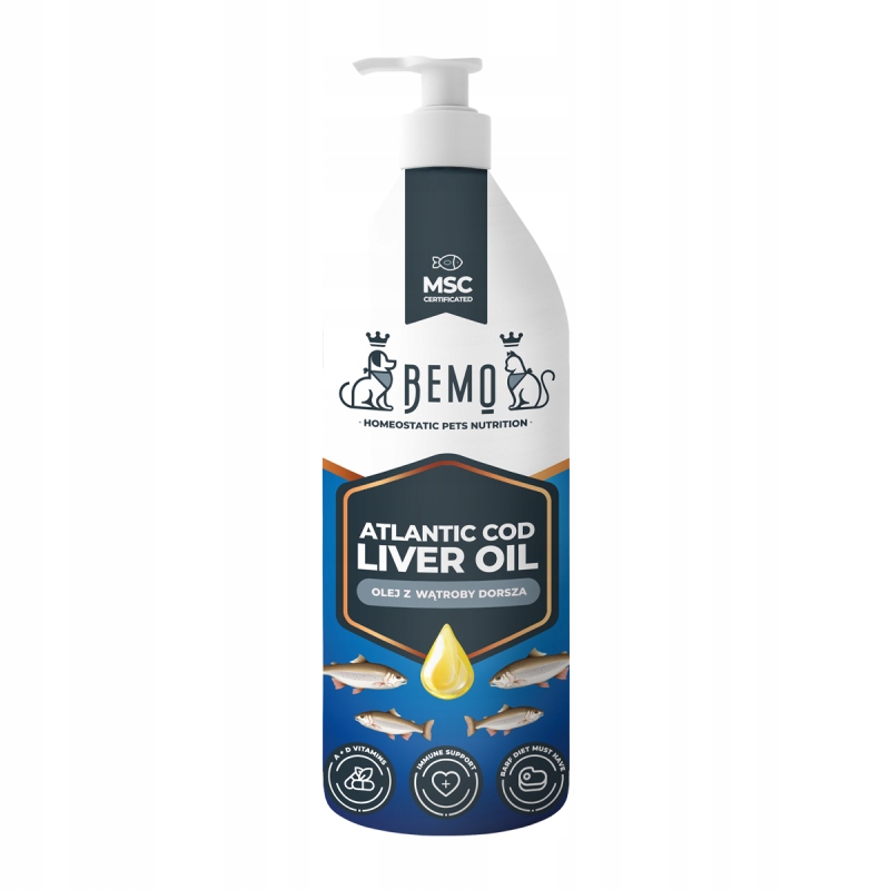 Bemo Atlantic Cod Liver Oil tran z wątroby dorsza 500ml