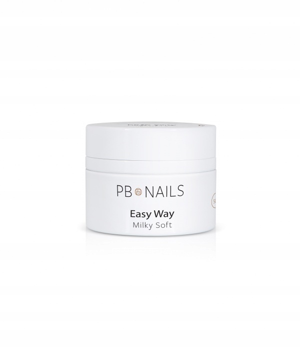 Mléčně bílý stavební gel na nehty Pb Easy Way Milky Soft 50 g
