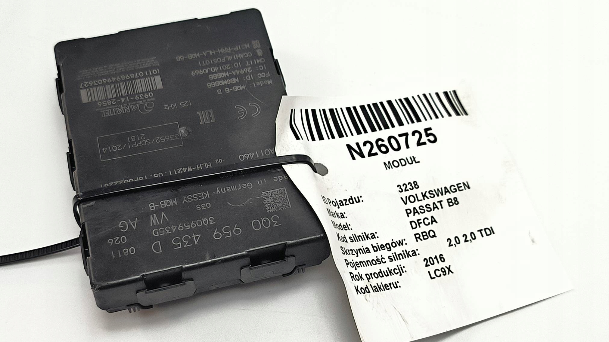 modulo KESSY 3Q0959435D VOLKSWAGEN PASSAT B8