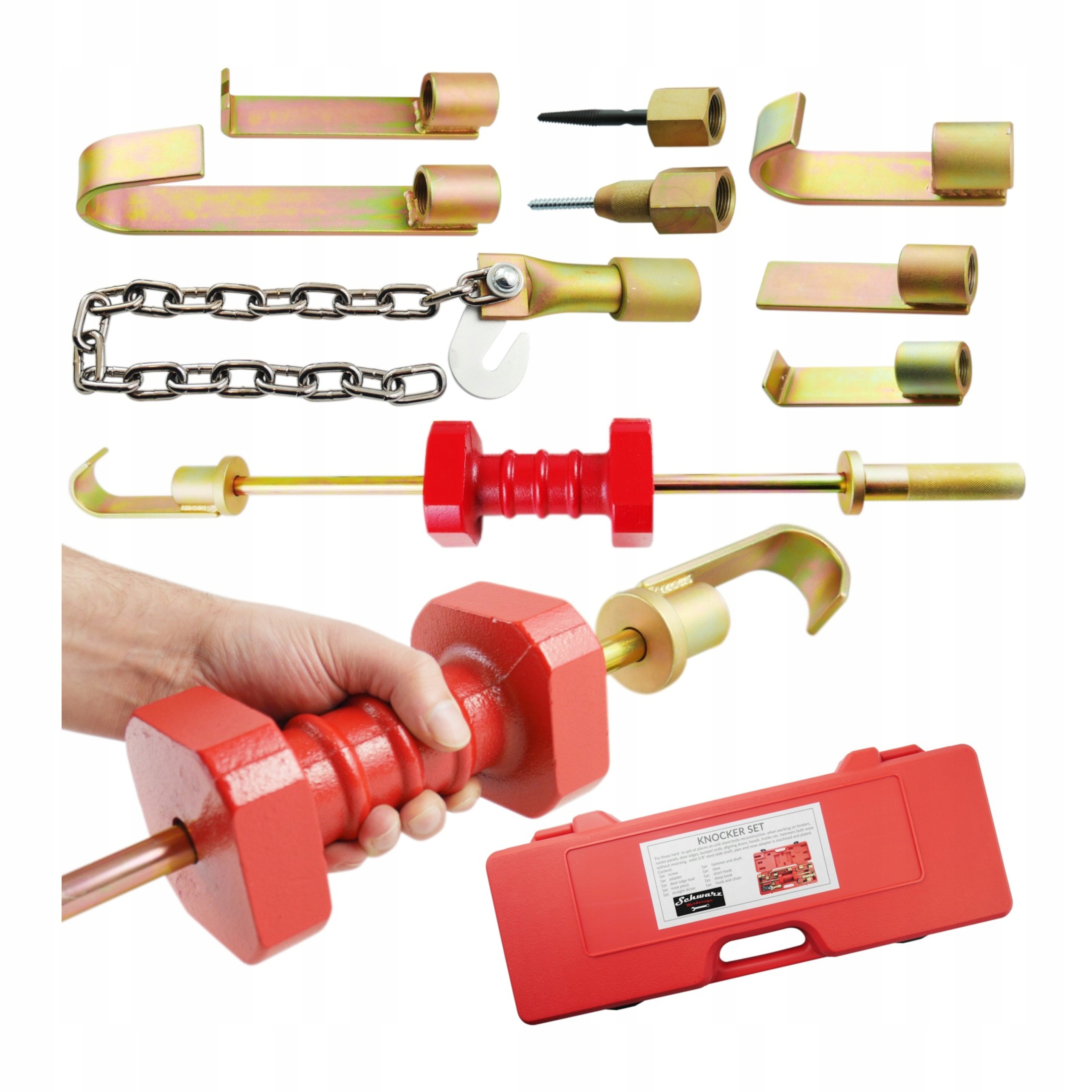 Setrvačný vypichovač Kladiva pro vytahování promáčklin Háky Koncovky